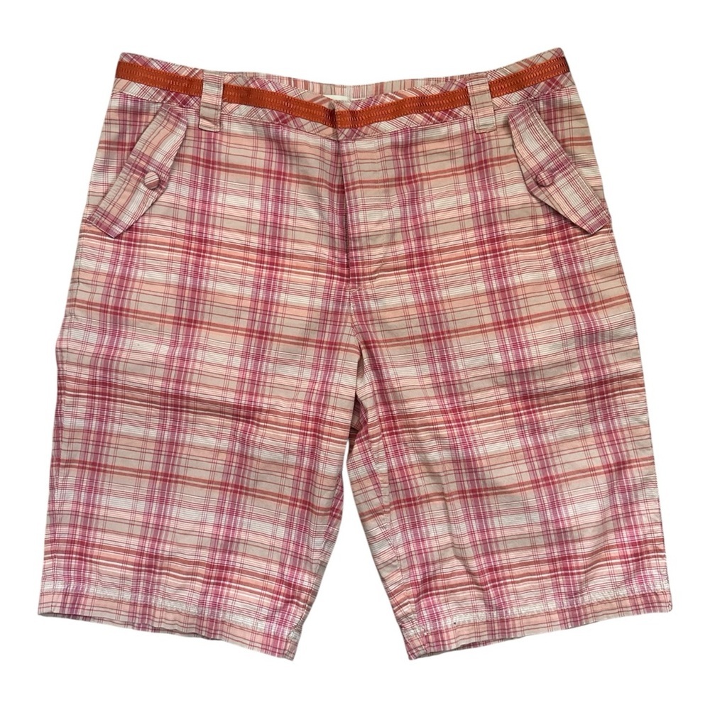 Greg Norman Bermuda Shorts Pink & Orange Plaid Size 12